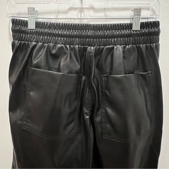 BLANK NYC Black Drawstring Faux Leather Joggers Size 28 - Picture 8 of 16
